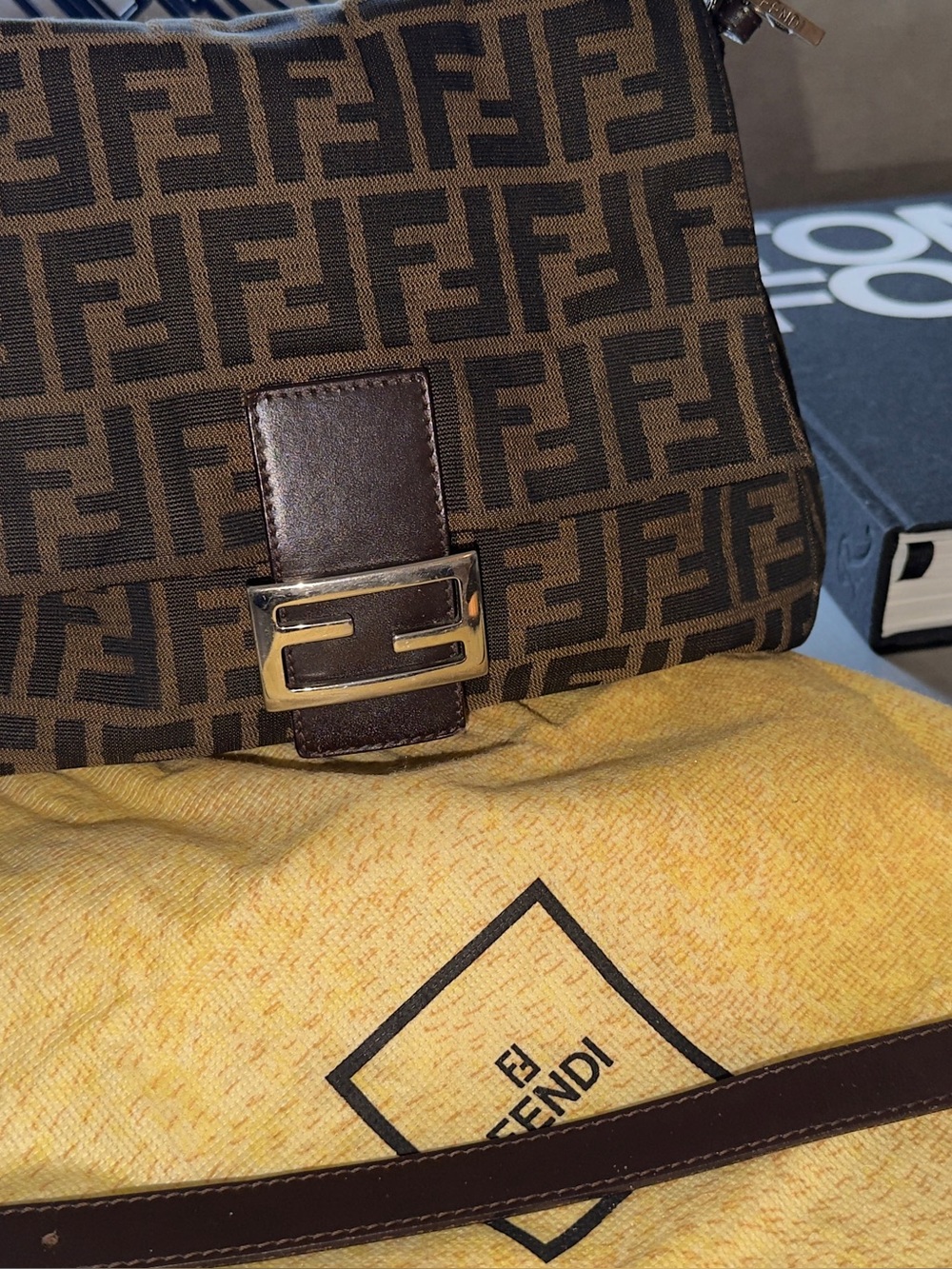 Fendi Brown Zucca Monogram Messenger Bag